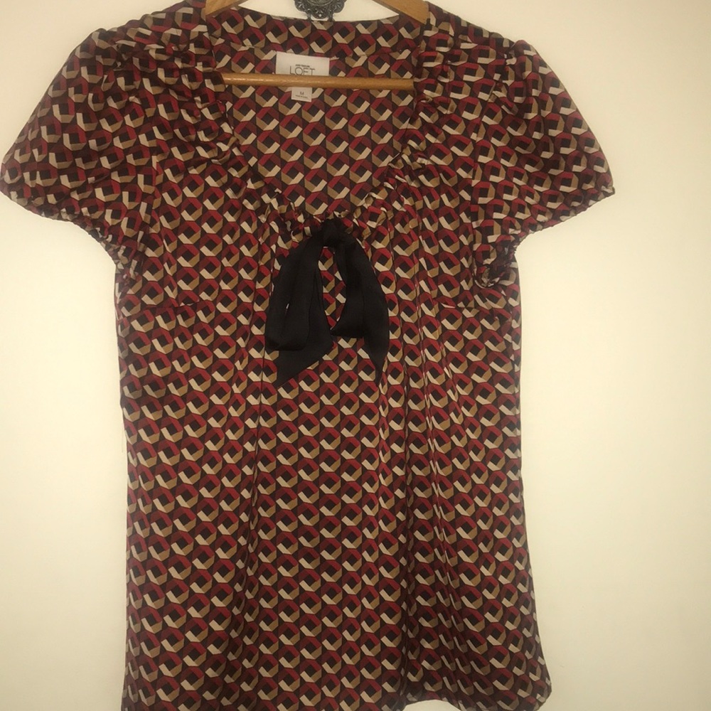 Ann Taylor Loft short sleeve blouse size medium
